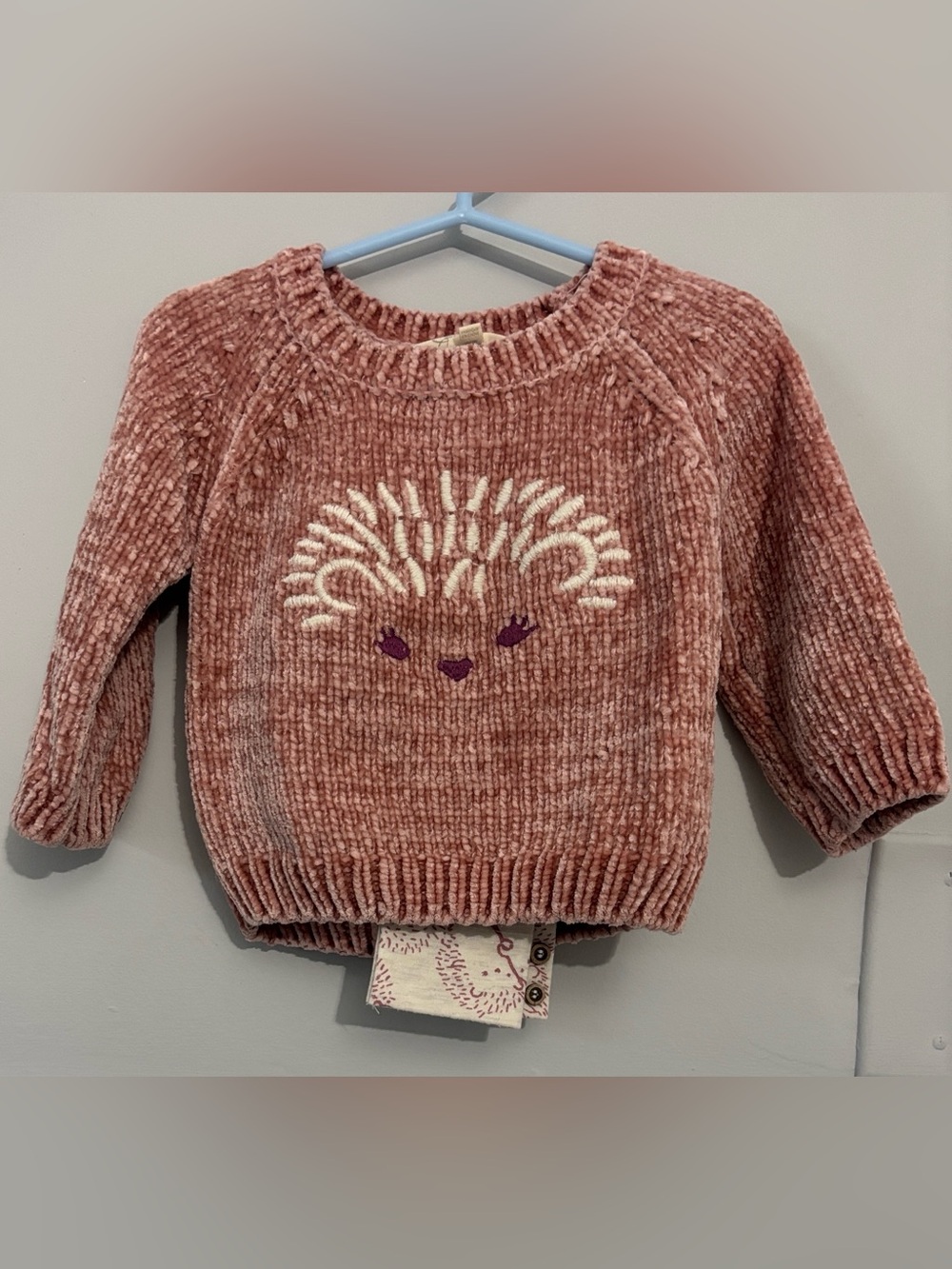 Jessica Simpson Children's Chenille Pink Hedgehog Set